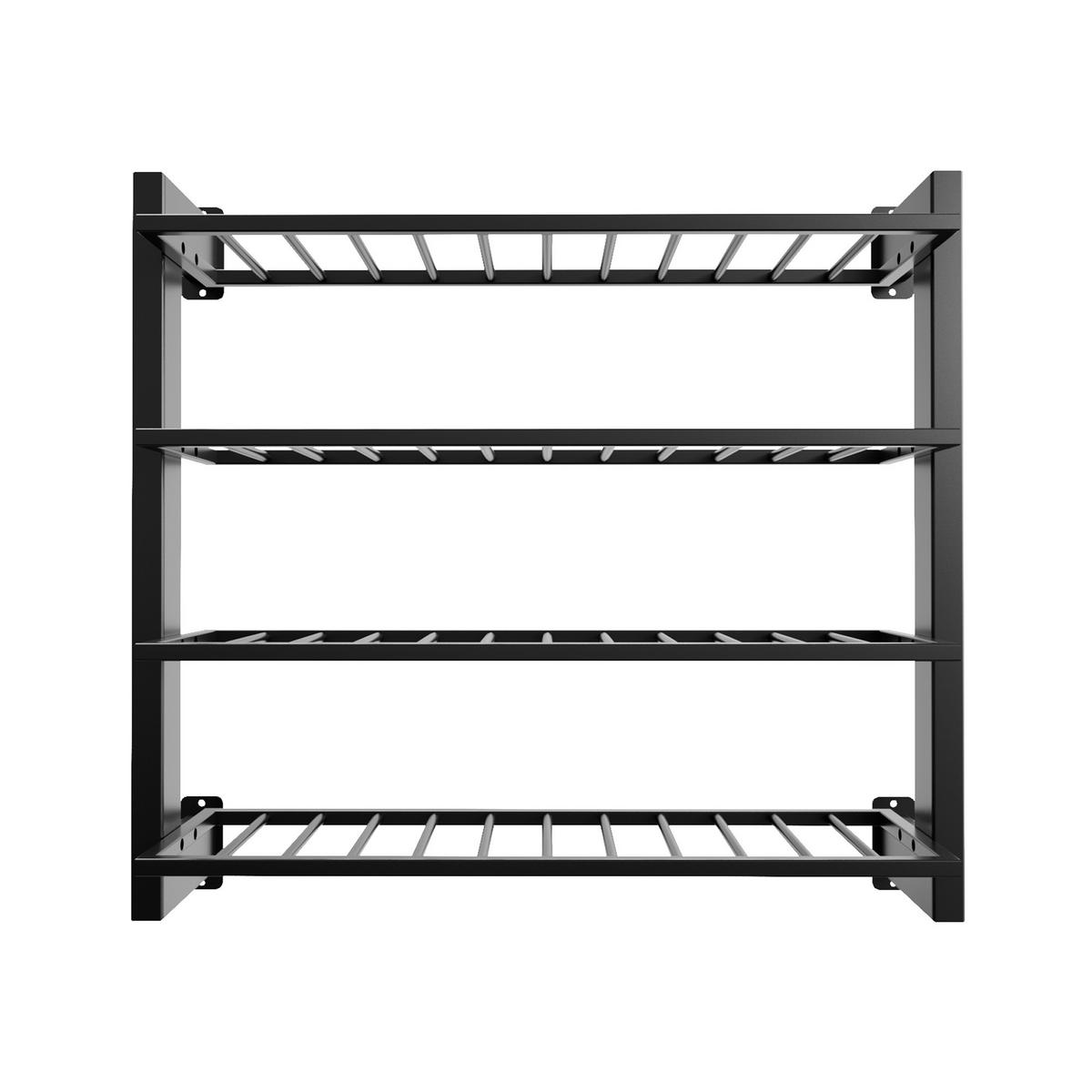 WEINREGAL Canary Metall,Schwarz, Für 48 Weinflaschen 90/100/30 cm - Schwarz, Metall (30/90/100cm) - Metalo Pro