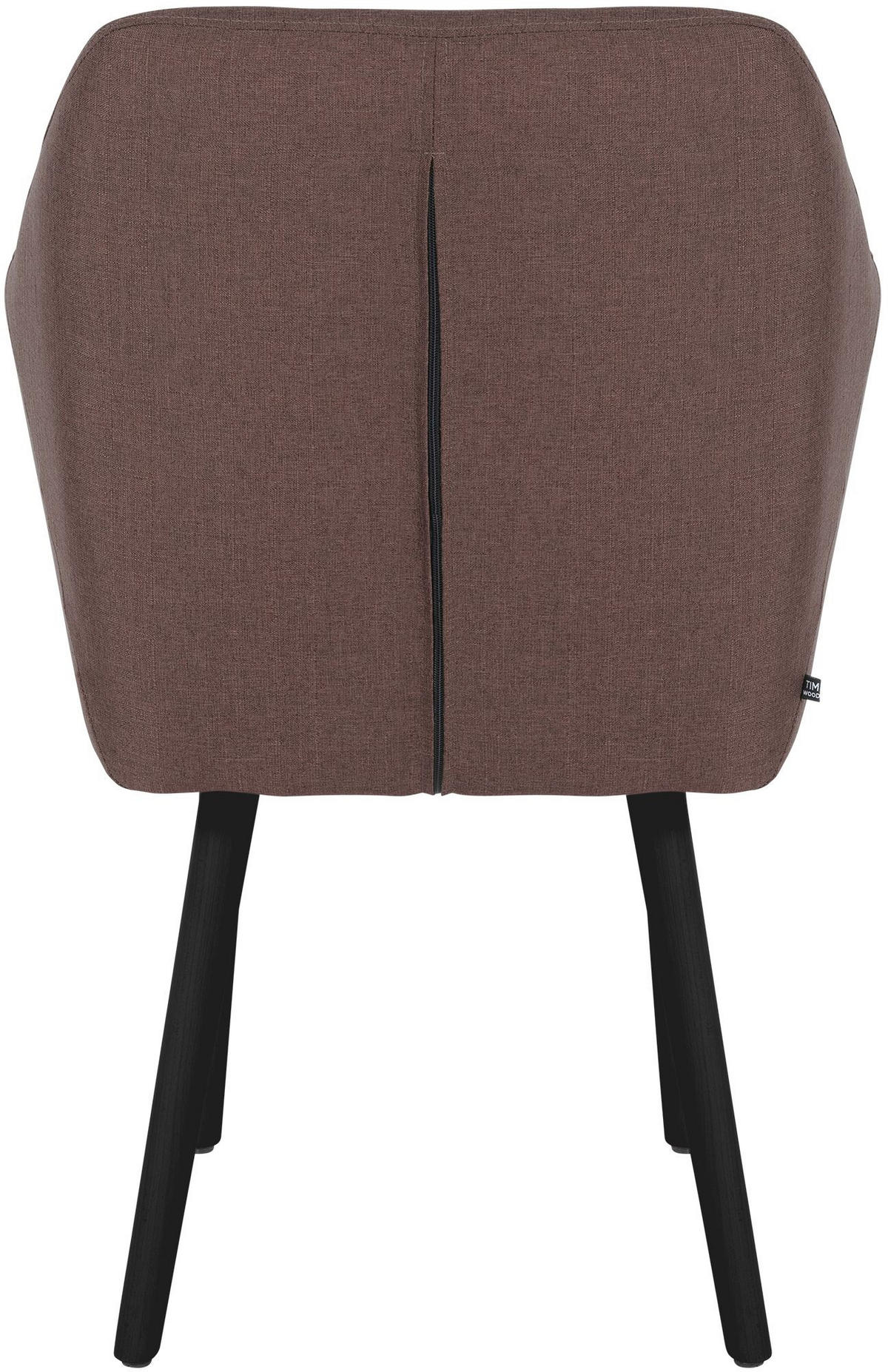 ARMLEHNENSTUHL Stoff braun - Schwarz/Braun, Holz/Textil (61/88/57.5cm) - CLP