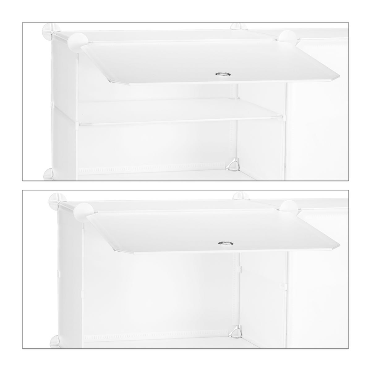 SCHUHSCHRANK - Weiß, Kunststoff/Metall (85/95/31.5cm) - Relaxdays