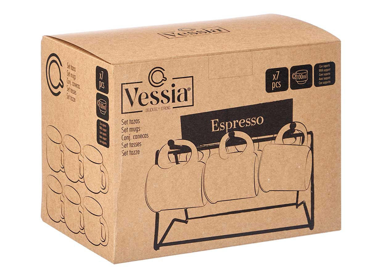 ESPRESSOTASSEN Set 6 Stück 100 ml - Rosa, Keramik (100L) - Vessia