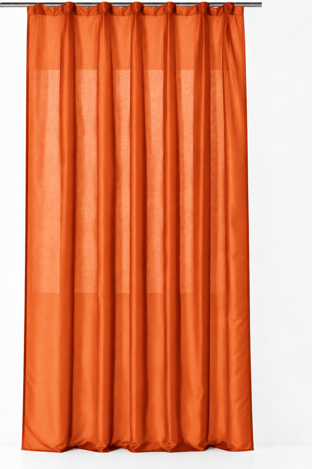 VORHANG Kräuselband 140/245 cm Orange Wildseiden Optik - Dunkelorange, Textil (140/245cm) - TiborTex