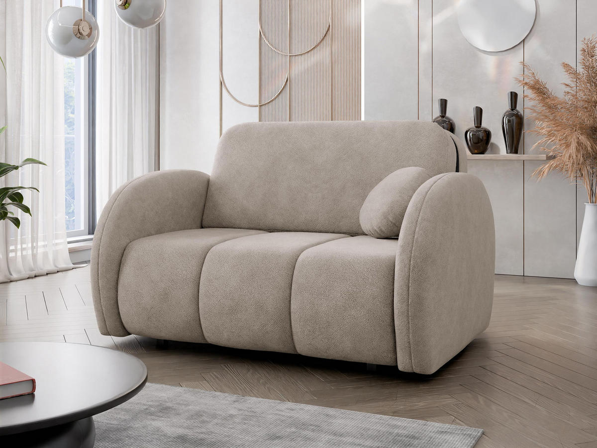 SCHLAFSOFA Viva Comfy II - Schwarz/Naturfarben, Holz/Textil (132/85/103cm) - MIRJAN24