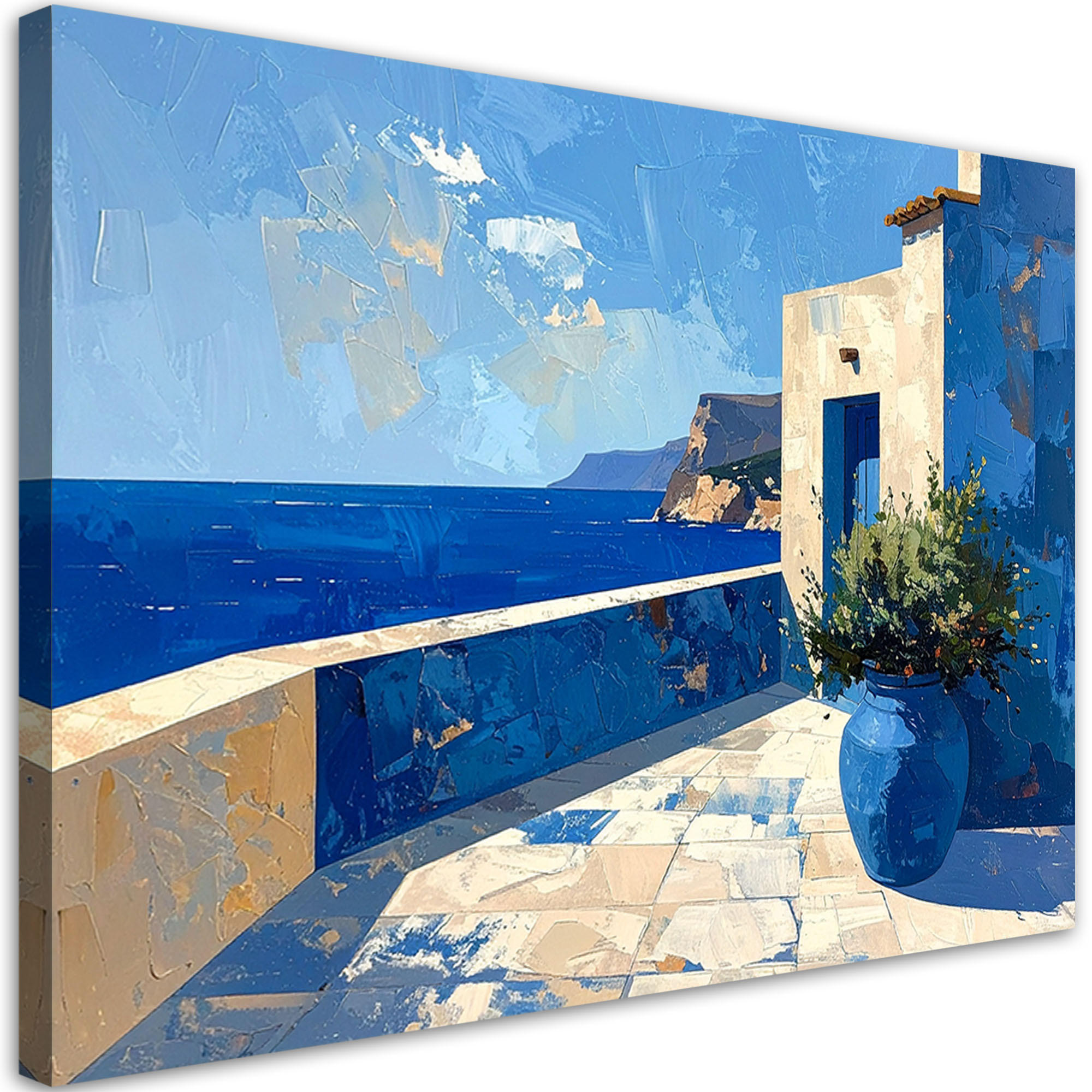 Feeby Leinwandbild Blau 90x60 cm