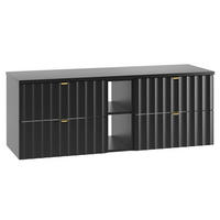 WASCHTISCHUNTERSCHRANK 140.6cm Lexa Schwarz - Schwarz, Holzwerkstoff (140.6/52.2/46.5cm) - Petits-meubles