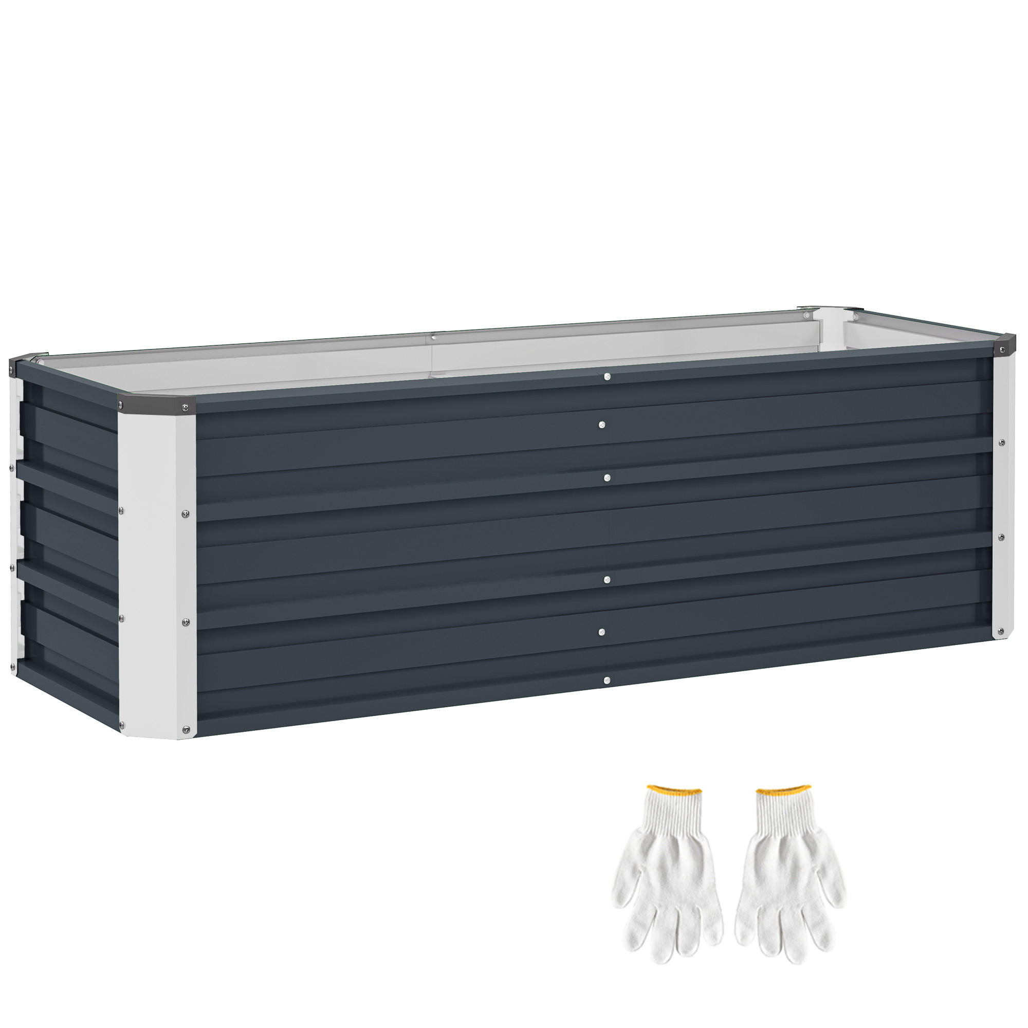HOCHBEET 125x47x40 cm Stahl grau - Grau, Metall (125/40/47cm) - LEBENLANG
