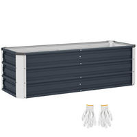 HOCHBEET 125x47x40 cm Stahl grau - Grau, Metall (125/40/47cm) - LEBENLANG