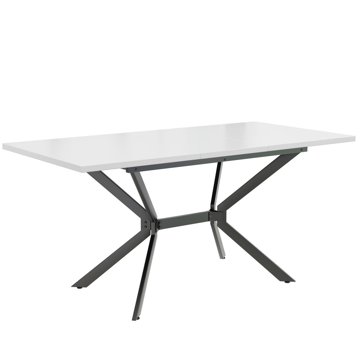 ESSTISCH 120/160 cm Weiß aus MDF mit Ausziehfunktion - Weiß, Holzwerkstoff (160/75/80cm) - OKMYHOME