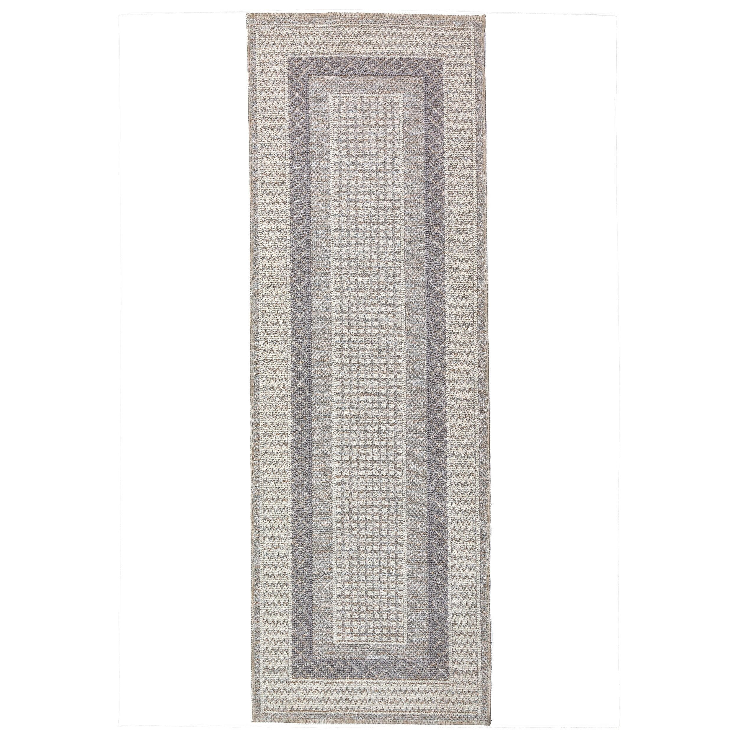 KURZFLORTEPPICH Waschbar NORA, mit Bordüre, Grau, 78 x 300 cm - Grau, Textil (300/78cm) - KADIMA DESIGN