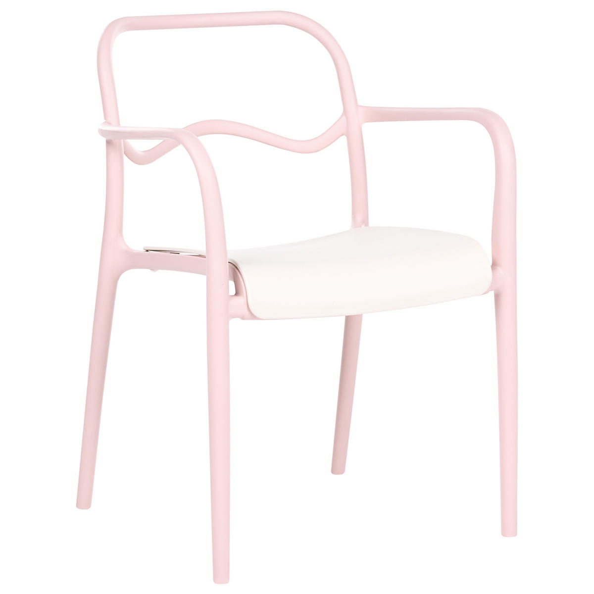 GARTENSTUHL 2er-Set Kunststoff Pastellrosa Thasos - Pink, Kunststoff (57/80/57cm) - Beliani