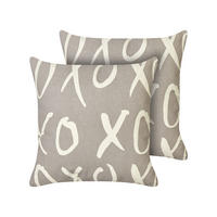 Dekokissen 2er-Set Grau 45/45 cm Telopea - Weiß/Grau, Naturmaterialen (45/45cm) - Beliani