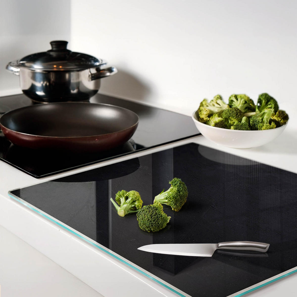 GLASPLATTE 60x52 cm Schwarzes Brett - Schwarz, Glas (60/0.4/52cm) - TULUP