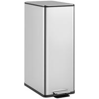 MÜLLEIMER KÜCHE 20L TRETEIMER EDELSTAHL Softclose Deckel 37,2/21,5/57 cm - Silberfarben, Metall (21.5/57/37.2cm) - Rolipo