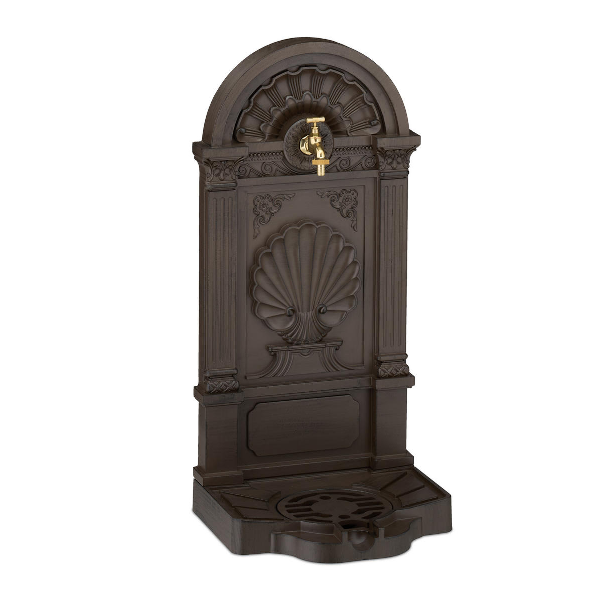 STANDBRUNNEN - Dunkelbraun, Metall (32/39/82.5cm) - Relaxdays