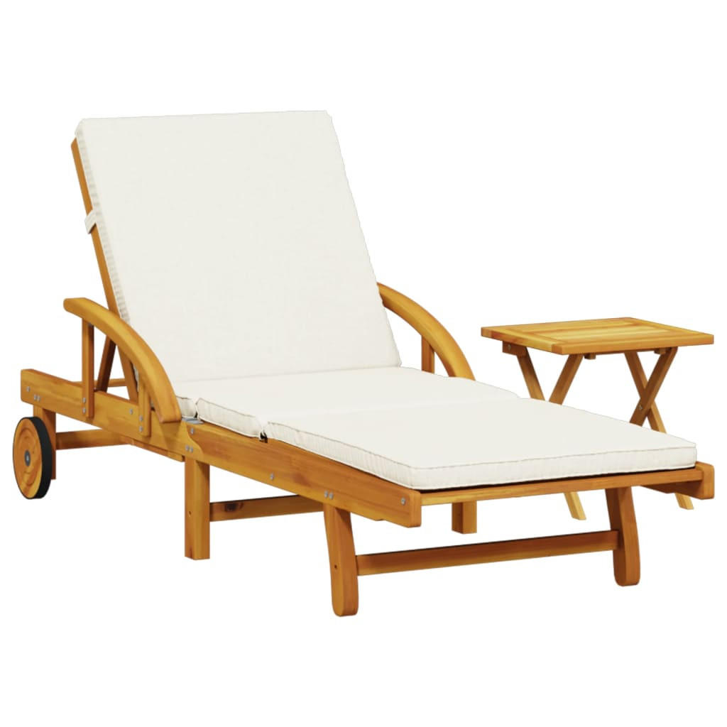 vidaXL Sonnenliege Creme 68x83x200 cm