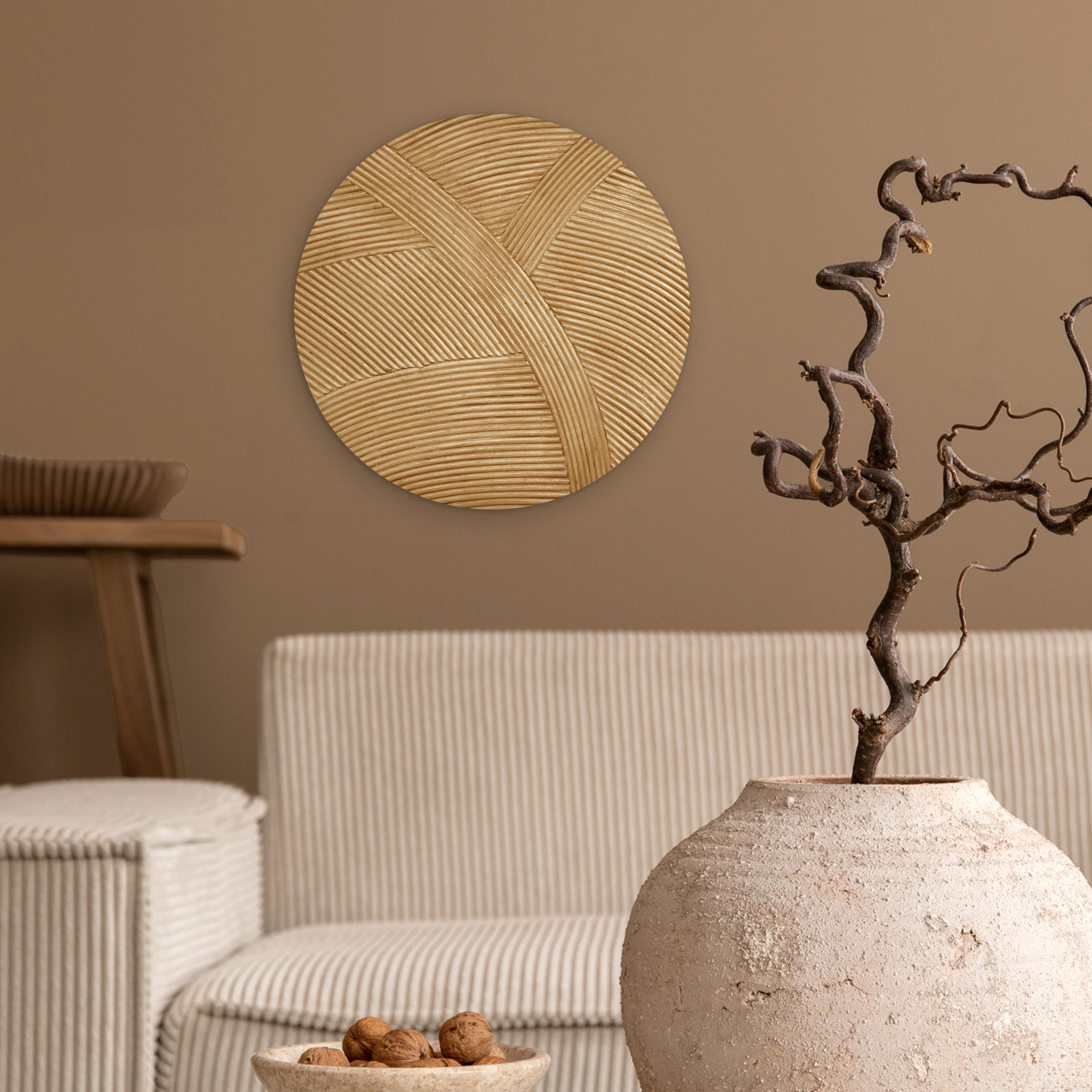 WANDBILD Struktur - Natur - Kunst - Rattan 30x30 cm - Naturfarben, Kunststoff (30/30cm) - MuchoWow