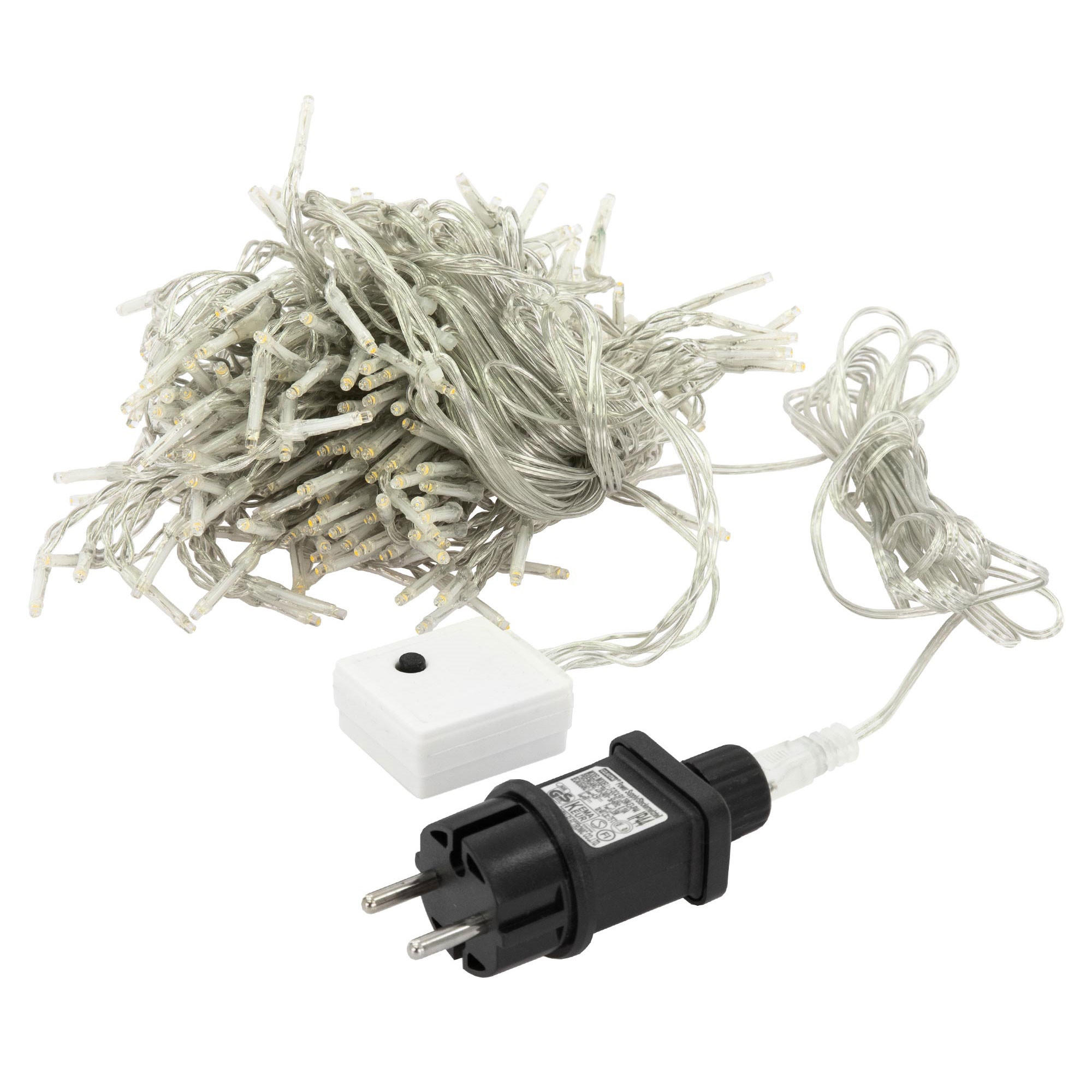 LICHTERKETTE Vorhang 200 cm mit 240 LED Kaltweiß - Weiß, Kunststoff (200cm) - ECD-Germany