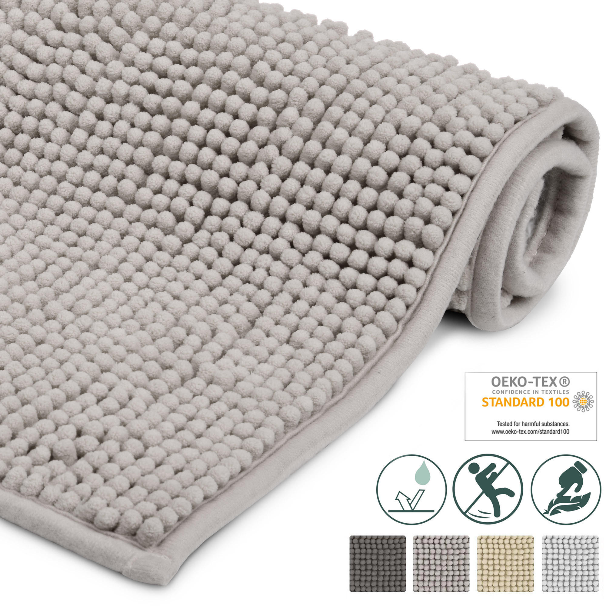 VORLEGER MATTE BeauMare WR 50/80 cm Hellgrau - Hellgrau, Textil (50/80cm) - Beautissu 