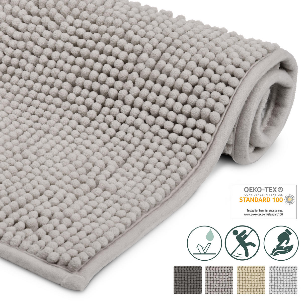VORLEGER MATTE BeauMare WR 50/80 cm Hellgrau - Hellgrau, Textil (50/80cm) - Beautissu 