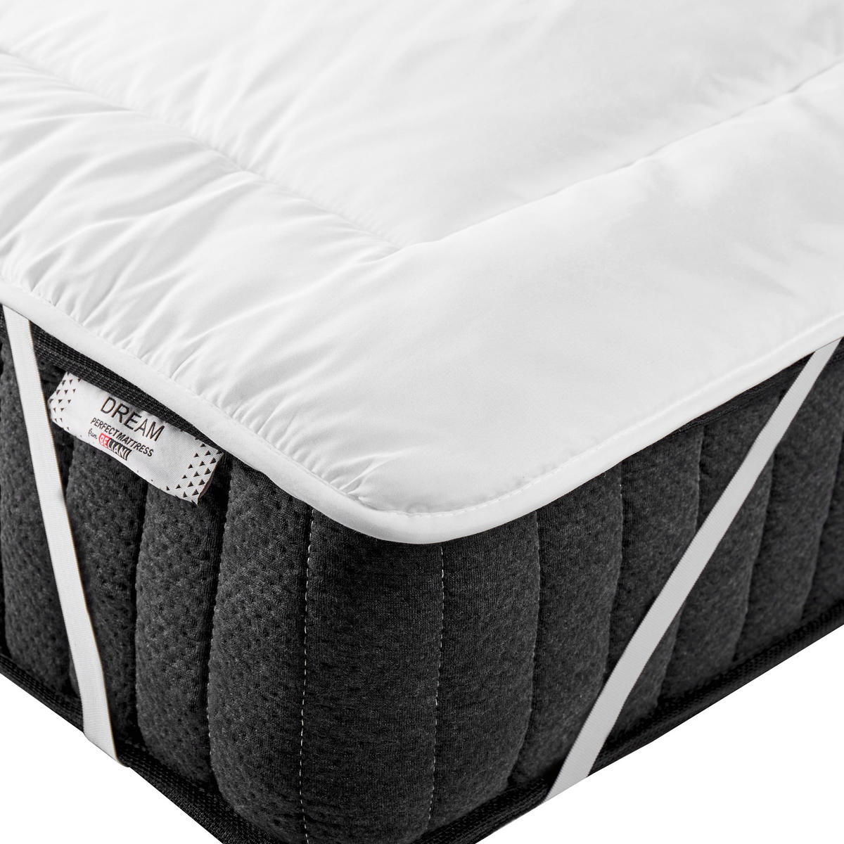 MATRATZENTOPPER 160/200 cm Aizkorri - Weiß, Textil (160/200cm) - Beliani