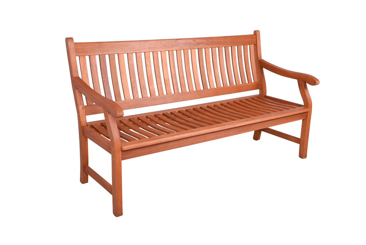 GARTENBANK Malmo 3-Sitzer Terrassenbank - Braun, Holz (158/90/68cm) - DELUKE