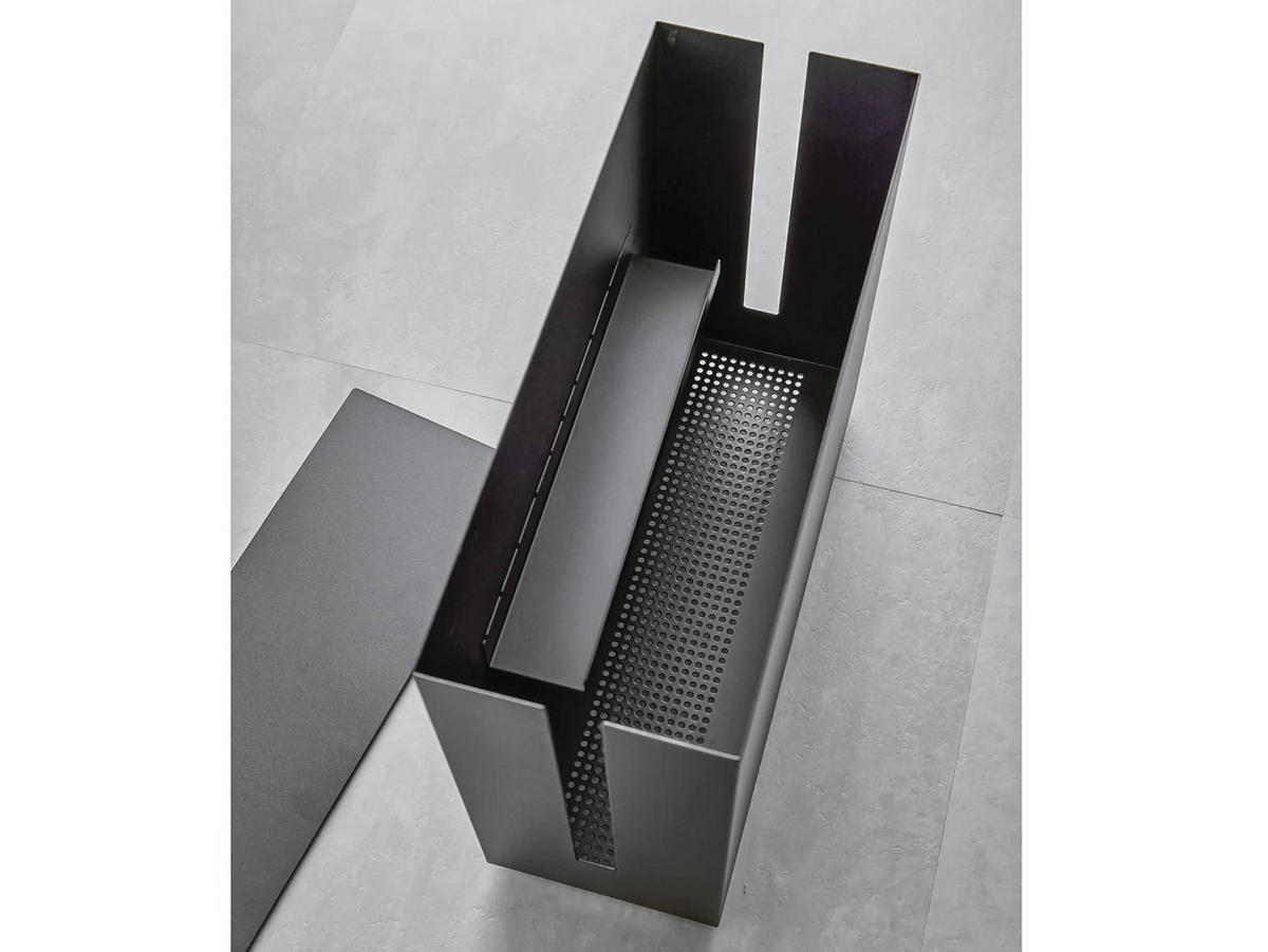 KABELBOX Tower schwarz 15/34/40 cm auf Rollen - Schwarz, Metall (40/15/34cm) - Yamazaki