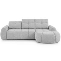 ECKSOFA Sorel Mini mit Automatisch verstellbarer Sitztiefe und Kopfstützen, rechts, Hellgrau - Hellgrau, Textil (275/190cm) - Beautysofa