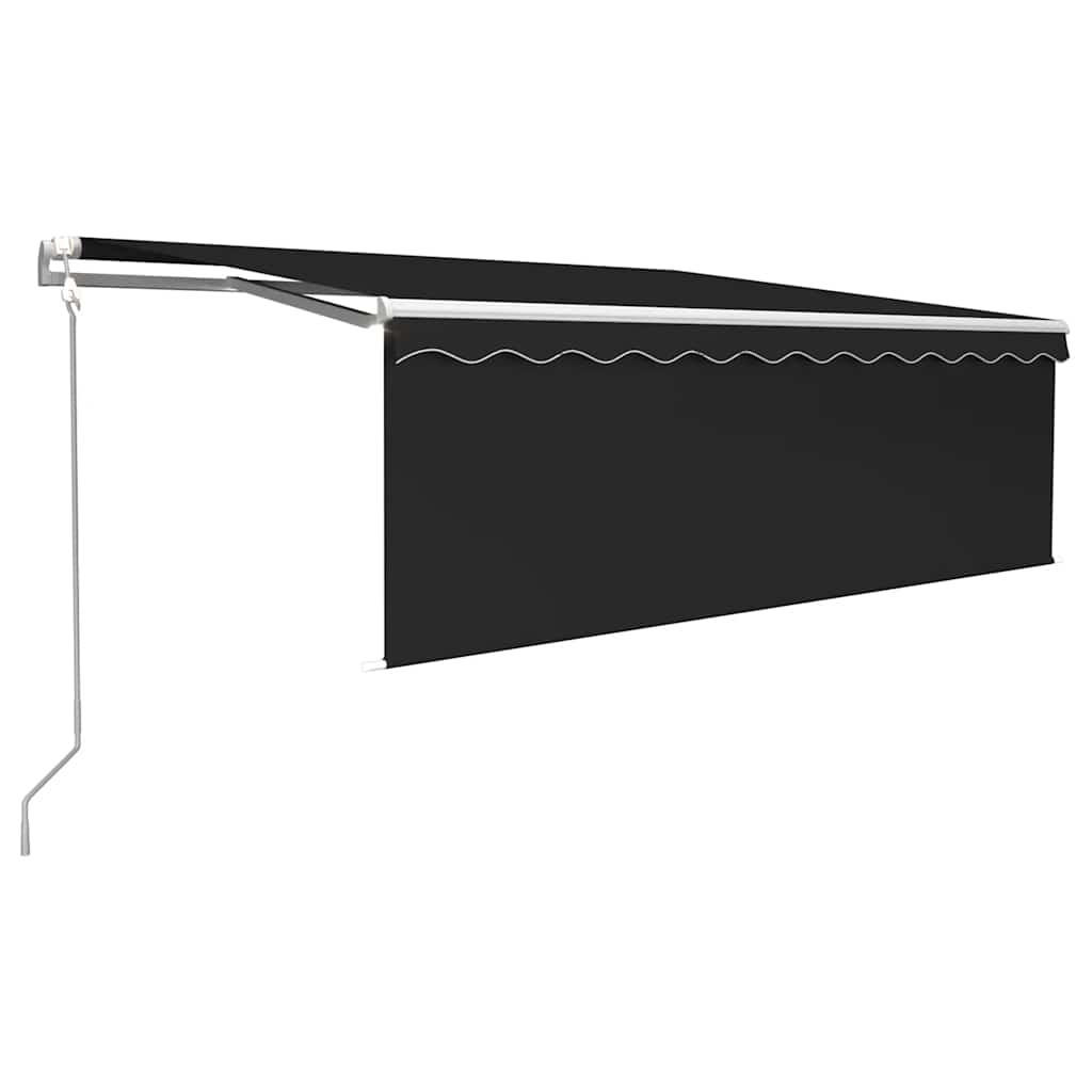 MARKISE Automatisch Einziehbar mit Volant 4x3 m Anthrazit - Anthrazit, Metall (400/1/400cm) - furnicato