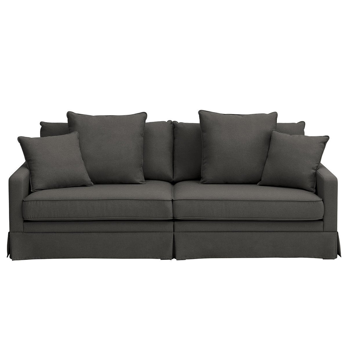 BIGSOFA mit Husse - Webstoff - Anthrazit/Schwarz, Kunststoff/Textil (230/89/110cm) - home24