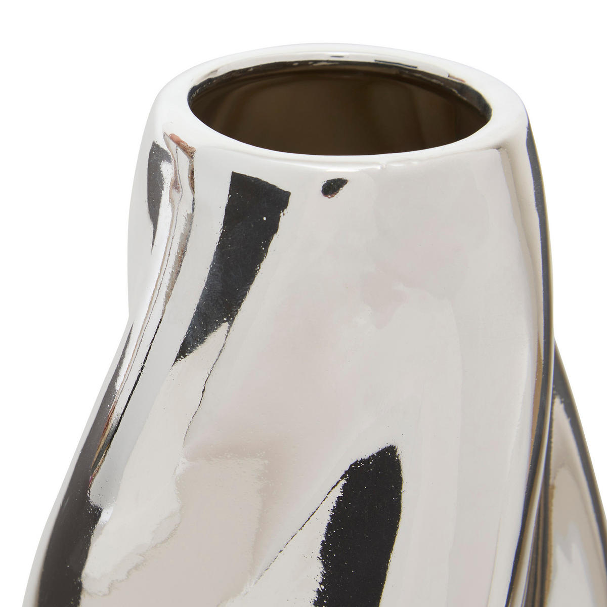 VASE aus Keramik Twisted Sky 11,5/11,5/28,5 cm - Silberfarben, Keramik (28.5cm) - Atmosphera Createur d´interieur