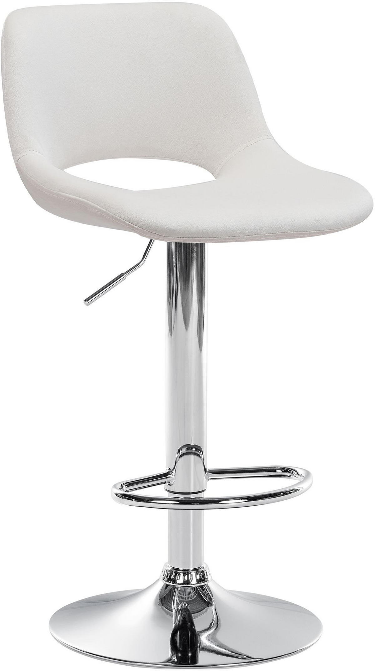 BARHOCKER JAKSON Creme Samt Chrom - Creme, Textil/Metall (42/86/46cm) - DELUKE