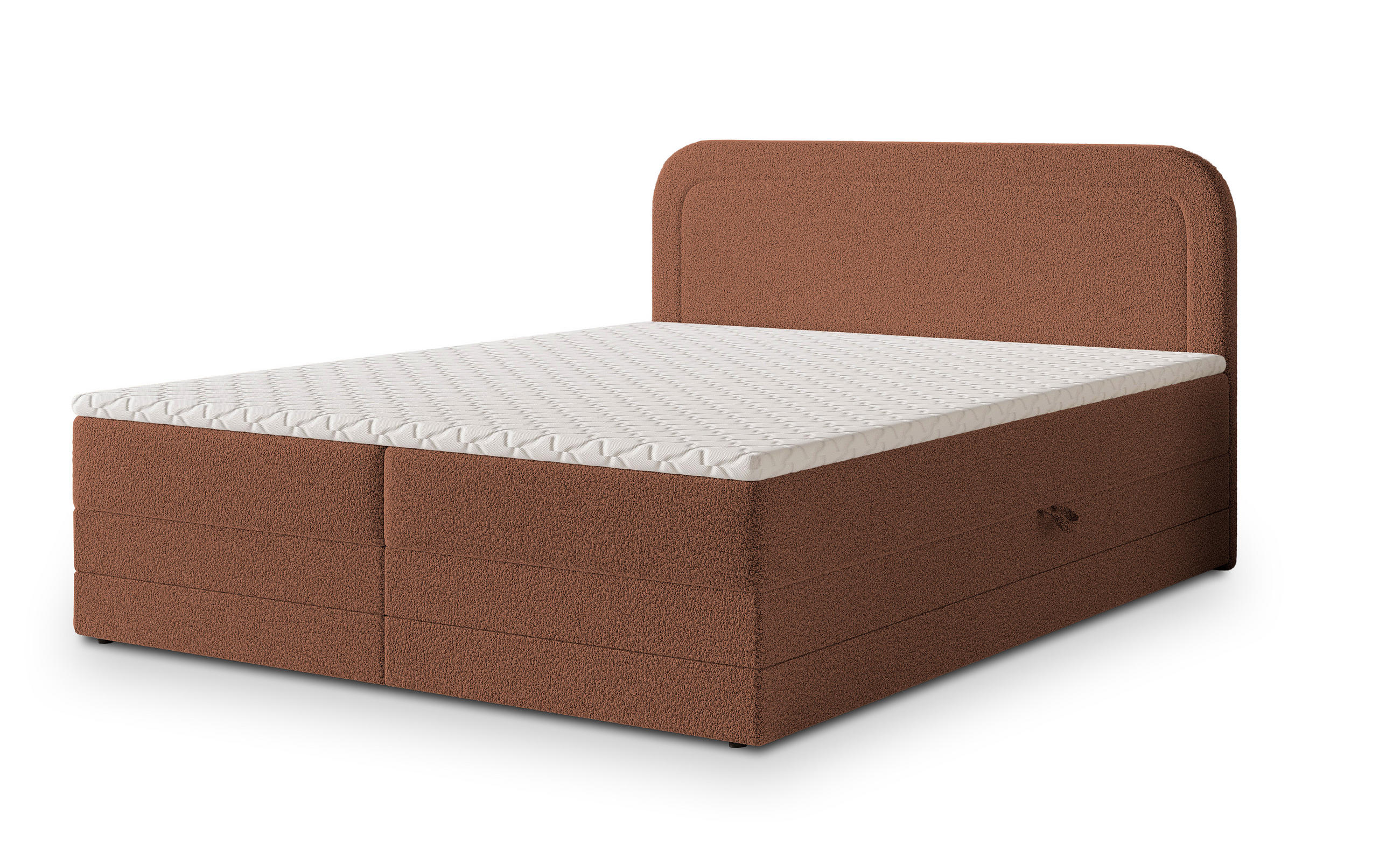 BOXBETT ARMEL 160x200 cm mit Matratze und Topper - Orange - Orange, Holz (160/200cm) - MASSENO