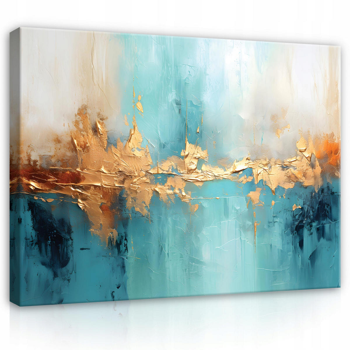 LEINWANDBILD Abstrakt Modern Bilder Wohnzimmer 100x70 - Multicolor, Holzwerkstoff (100/70cm) - Wallarena