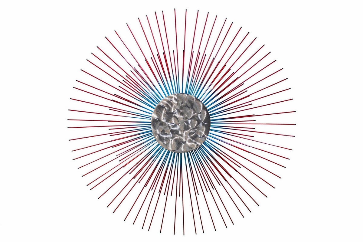 WANDDEKO Rot 80/80 cm - Rot, Metall (2.5/80/6cm) - KUNSTLOFT