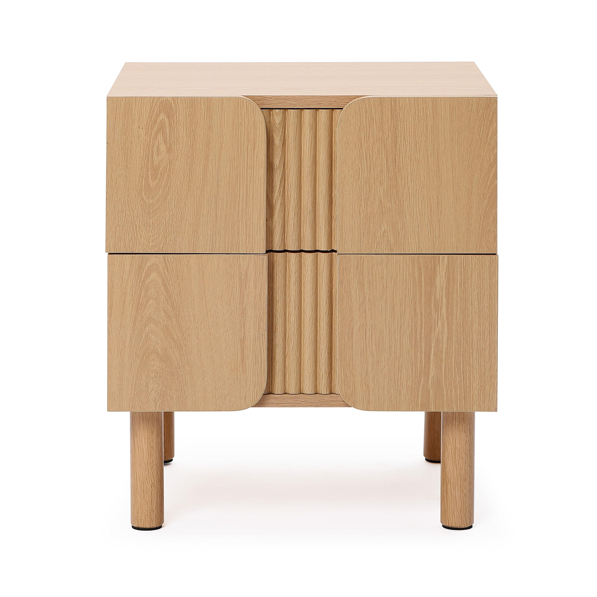 NACHTTISCH mit 2 Schubladen Beistelltisch | B45 x T41 x H52 cm - Eichefarben, Holzwerkstoff (45/52/40.5cm) - Hometopia