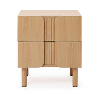 NACHTTISCH mit 2 Schubladen Beistelltisch | B45 x T41 x H52 cm - Eichefarben, Holzwerkstoff (45/52/40.5cm) - Hometopia