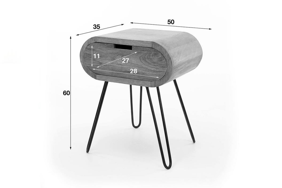 NACHTTISCH BAEL Holz Mango - Braun, Holz (50/60/35cm) - KAWOLA