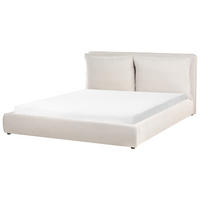 BETT mit Lattenrost 180/200 cm Stoff Beige Bajonna - Beige, Textil (180/200cm) - Beliani