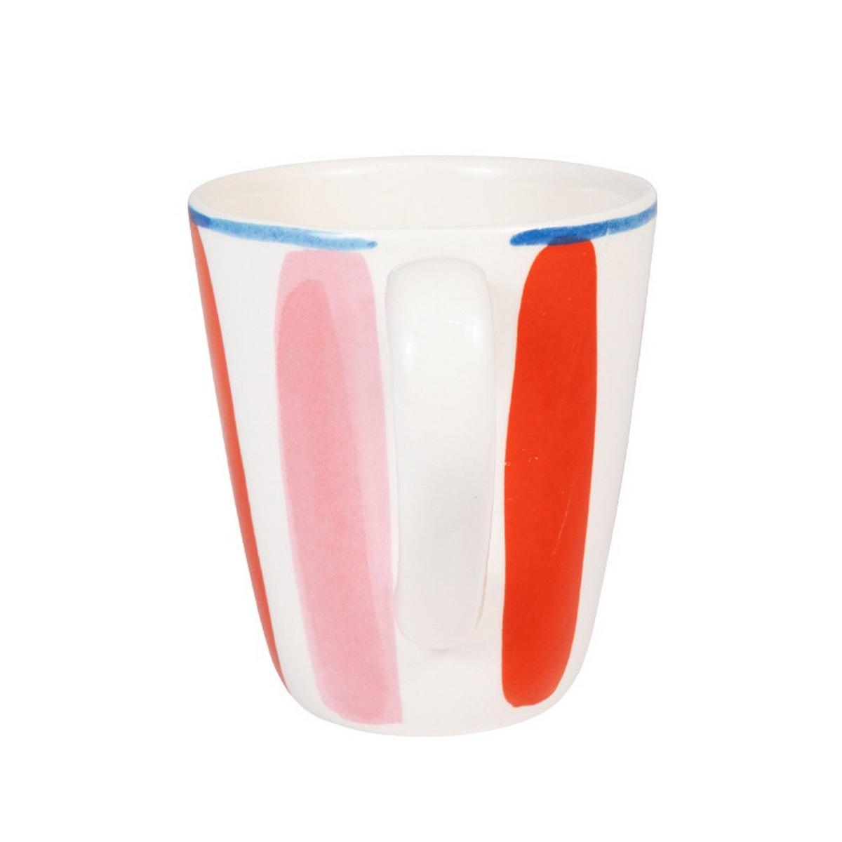 BECHER Streifen PR in Rot - 350 ml - Multicolor, Keramik (0.35L) - Blond Amsterdam