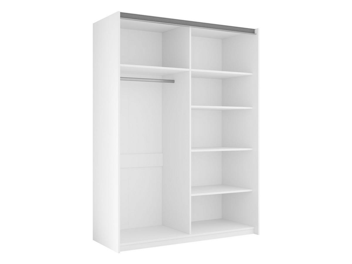 SCHIEBETÜRENSCHRANK Atalio 150 - Silberfarben/Weiß, Holzwerkstoff/Metall (150/215/60cm) - MIRJAN24