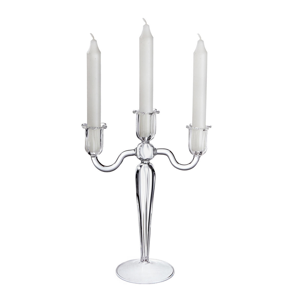 KERZENHALTER Purity für 3 Stabkerzen - Transparent, Glas (20/25/8cm) - Butlers