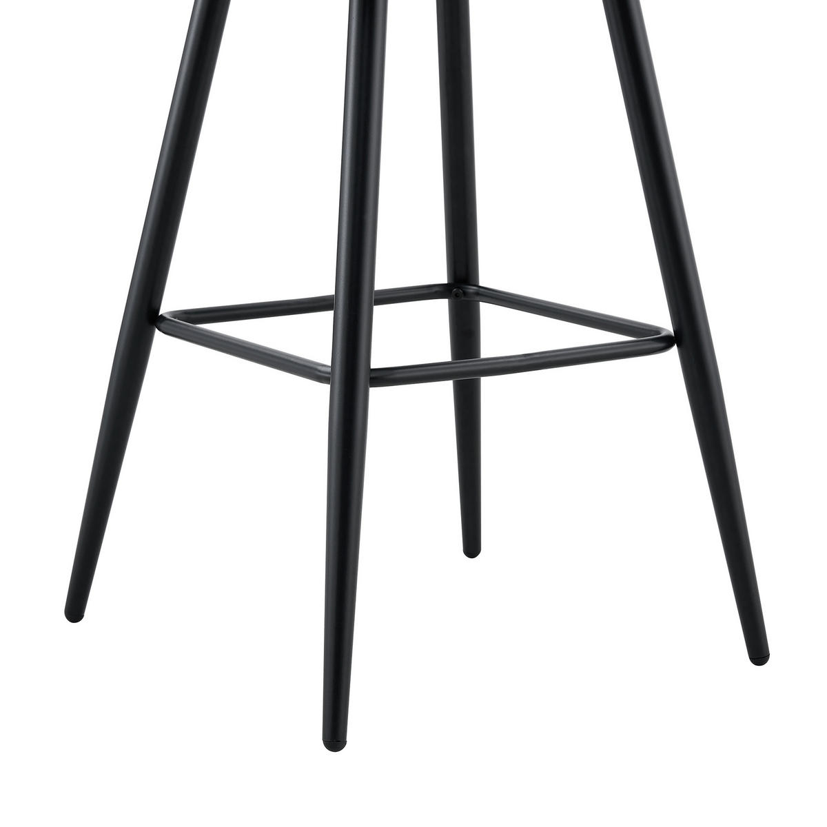 BARHOCKER 4er-Set Beige aus Samt mit Rückenlehne und Metallbeinen - Beige, Metall (56/98.5/50.5cm) - PANGIVO