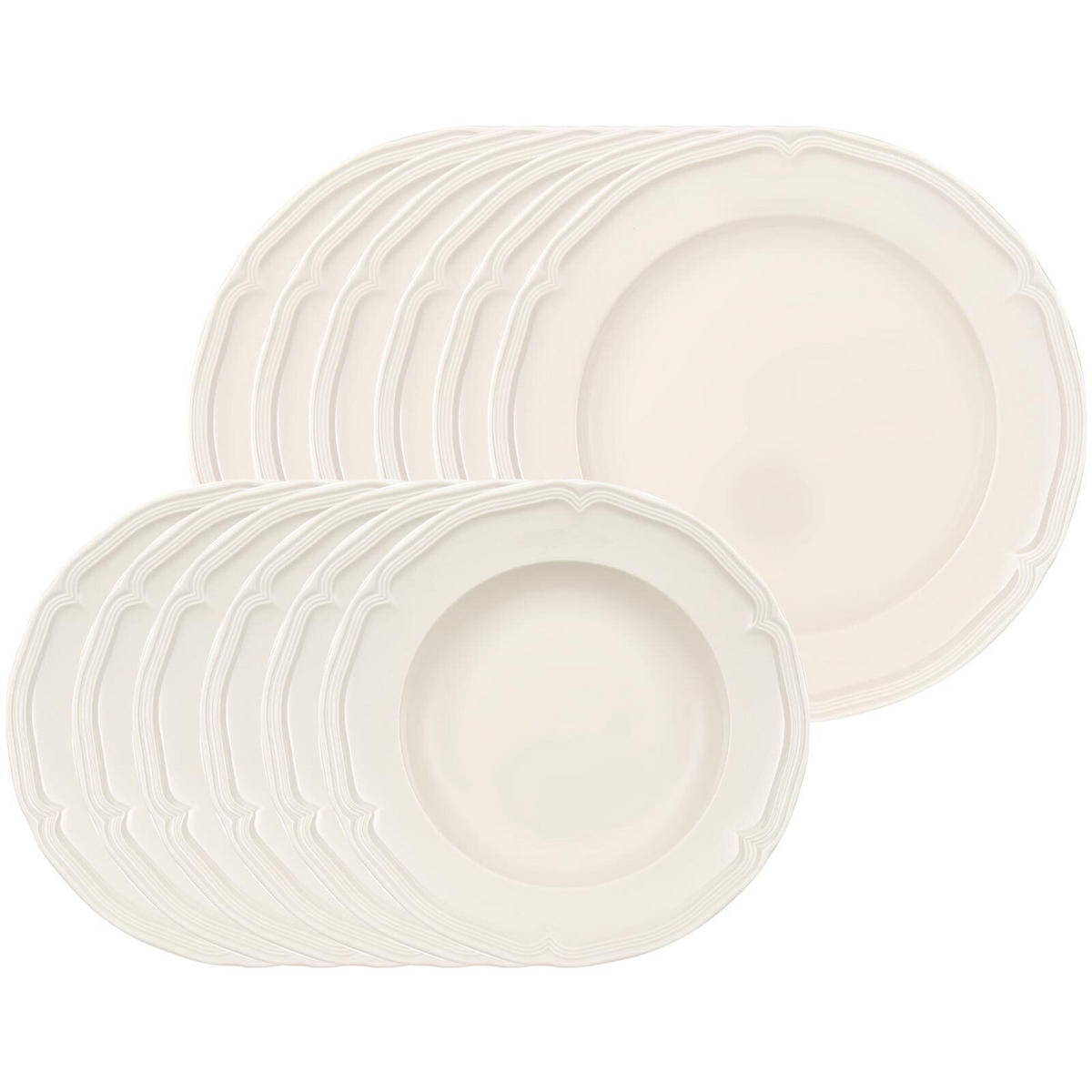 TAFELSERVICE Manoir weiß 12er Set - Weiß, Keramik (1/1/1cm) - Villeroy & Boch