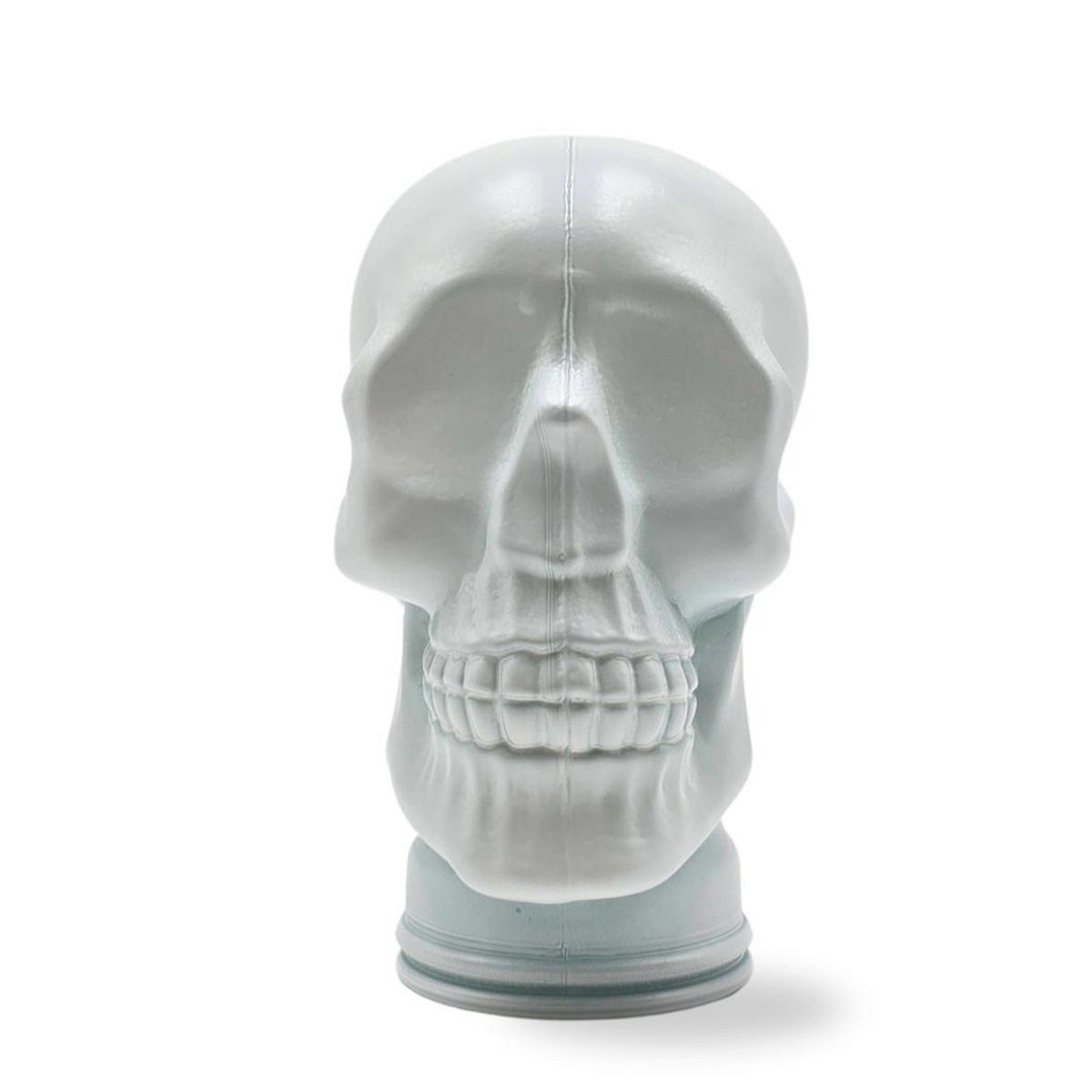 KOPFHÖRERSTÄNDER TOTENKOPF Glas M02 weiss - Weiß, Glas (19/26/19cm) - DESIGN DELIGHTS