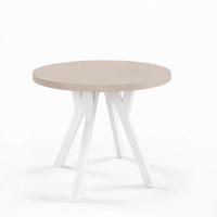 ESSTISCH ausziehbar rund ATO, 100-140 cm, Dekor Kaschmir, weiße Holzbeine - Kaschmir/Weiß, Holzwerkstoff/Buchenholz (100/100/77cm) - VENASI MÖBEL