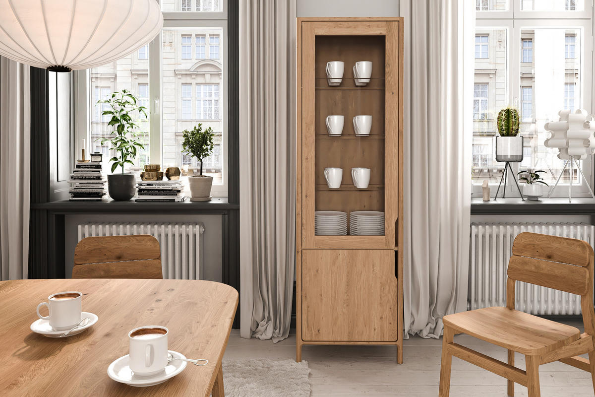 VITRINE PAUL Wildeiche - Wildeiche, Holz (59/188/50cm) - byoak