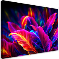 WANDBILD neon blätter - Multicolor, Textil (60/40cm) - Feeby