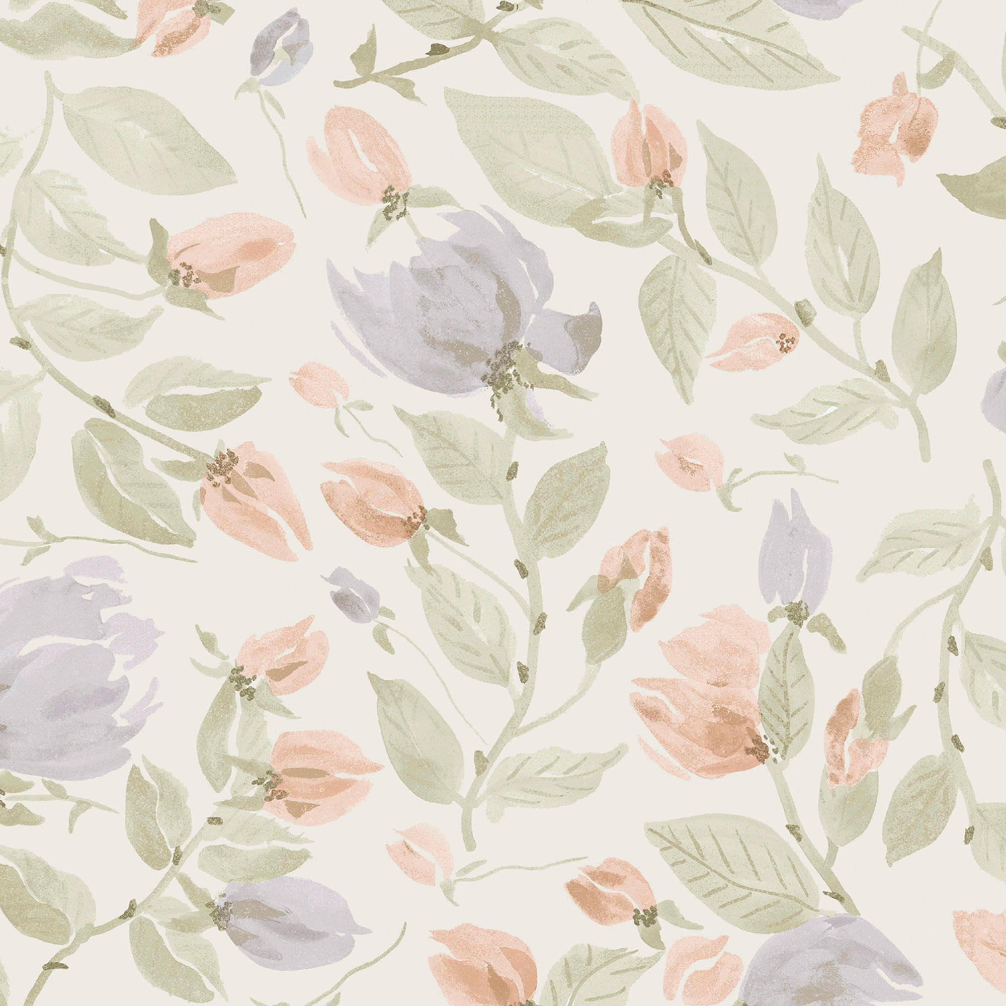 VLIESTAPETE Orisia Peony Blass Salbei Grün Vliestapete - Grün, Papier/Kunststoff (52/1000cm) - Graham & Brown