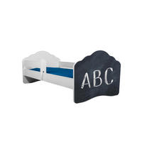 KINDERBETT Casimo weiß / Motiv ABC 88 / 164 / 63cm - Schwarz/Weiß, Holz/Holzwerkstoff (80/160cm) - Feldmann-Wohnen