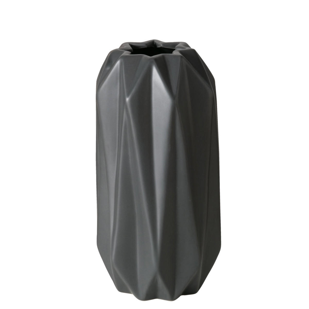 KERAMIKVASE Gravo 20,5 cm - Grau, Keramik (20.5cm) - Boltze Home