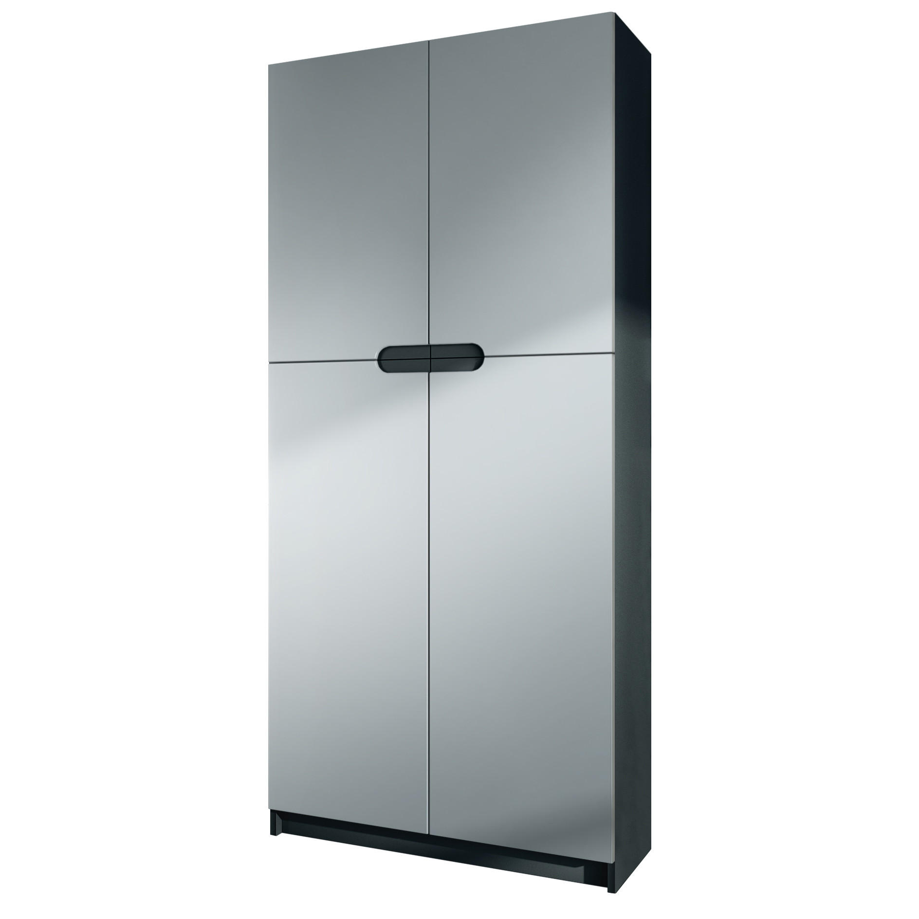 BÜROSCHRANK Logan Fronten in Hellgrau Seidenmatt - Greige, Holzwerkstoff (82/185/37cm) - Vladon